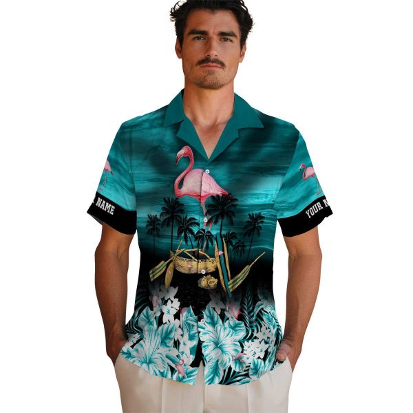 Flamingo Tropical Canoe Hawaiian Shirt High quality