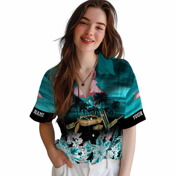 Flamingo Tropical Canoe Hawaiian Shirt Trendy