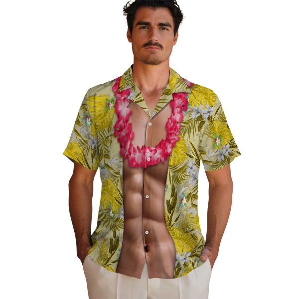 Floral Chest Illusion Hawaiian Shirt High quality