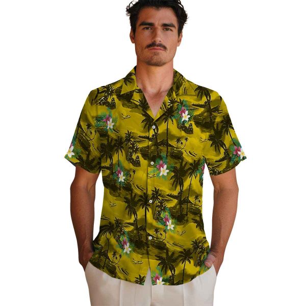 Floral Coastal Palms Hawaiian Shirt High quality