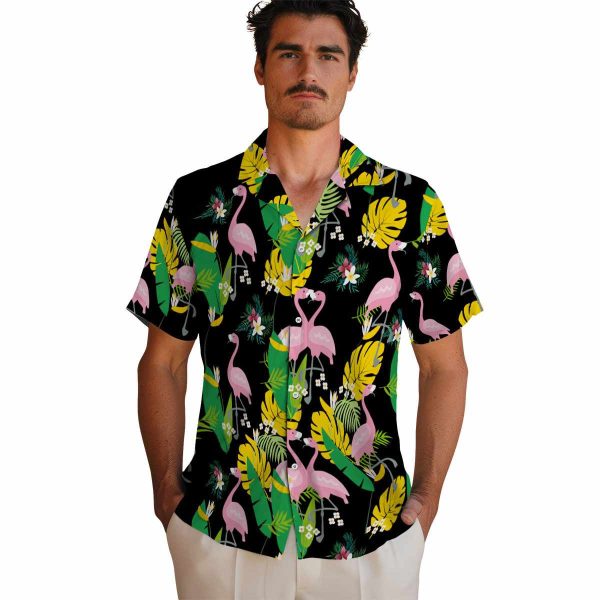 Floral Flamingo Foliage Hawaiian Shirt High quality