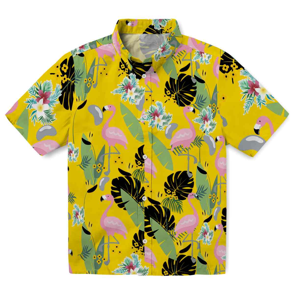 Floral Flamingo Leaves Hawaiian Shirt Best selling