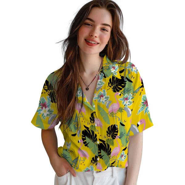 Floral Flamingo Leaves Hawaiian Shirt Trendy