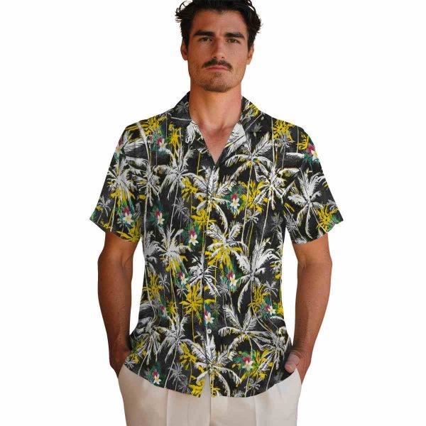 Floral Palm Pattern Hawaiian Shirt High quality