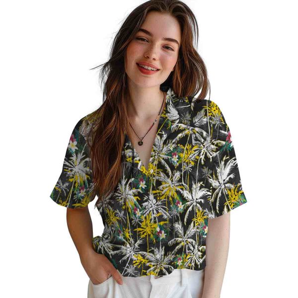 Floral Palm Pattern Hawaiian Shirt Trendy