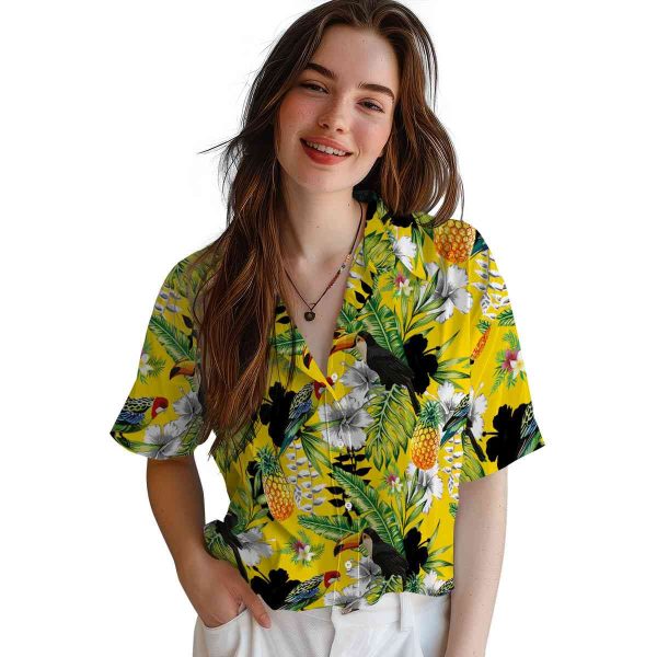 Floral Tropical Toucan Hawaiian Shirt Trendy