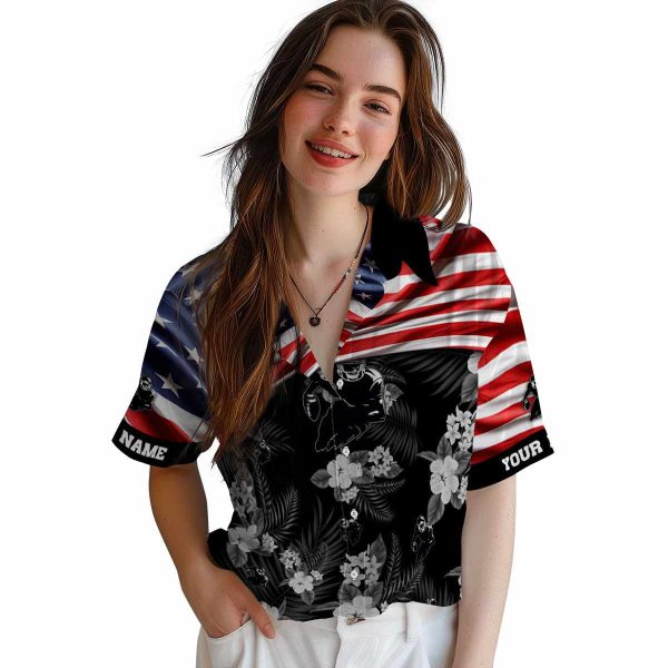 Football US Flag Hibiscus Hawaiian Shirt Trendy