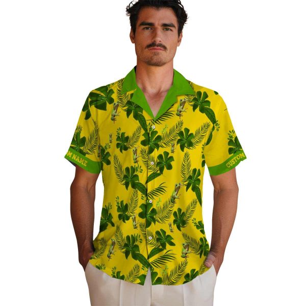 Frog Botanical Print Hawaiian Shirt High quality