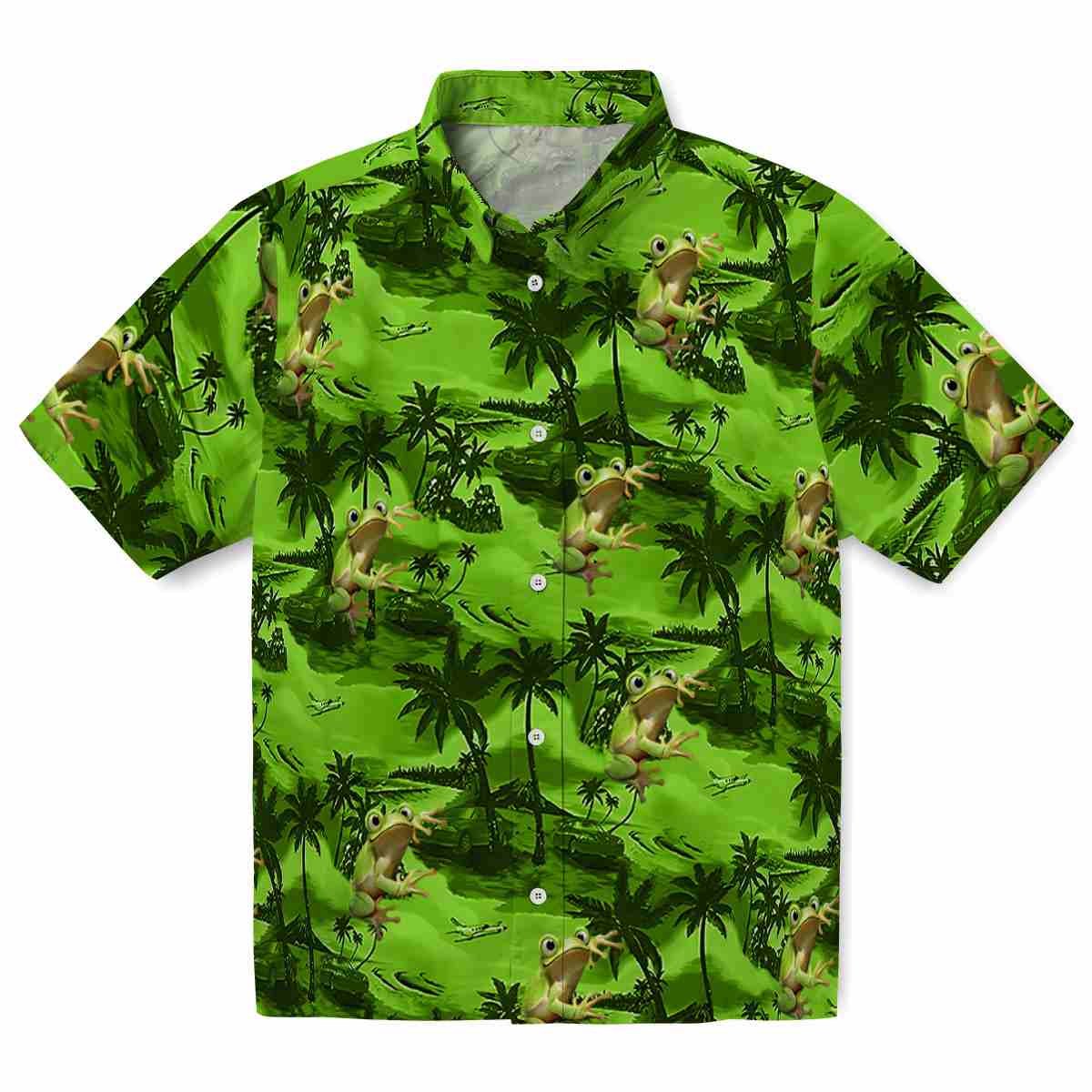 Frog Coastal Palms Hawaiian Shirt Best selling