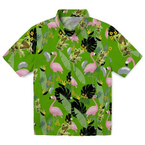 Frog Flamingo Leaves Hawaiian Shirt Best selling