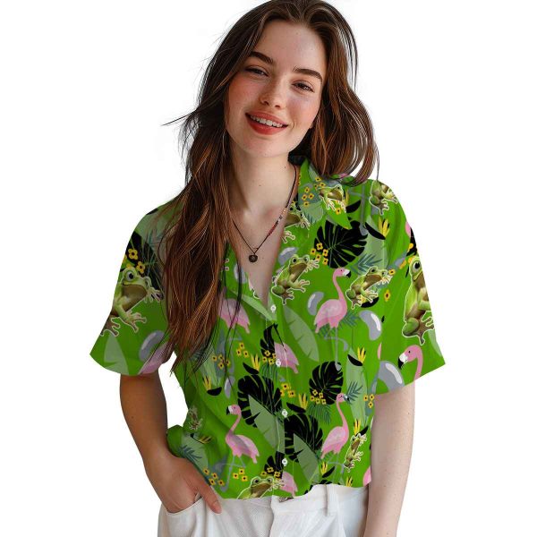 Frog Flamingo Leaves Hawaiian Shirt Trendy