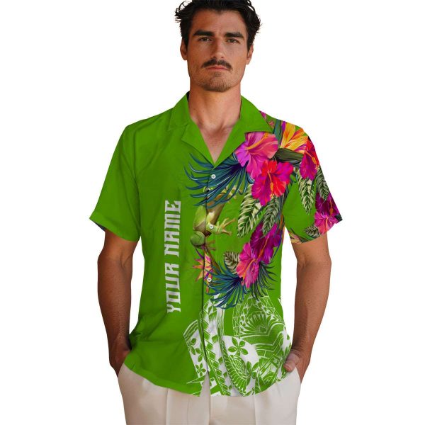 Frog Floral Polynesian Hawaiian Shirt High quality