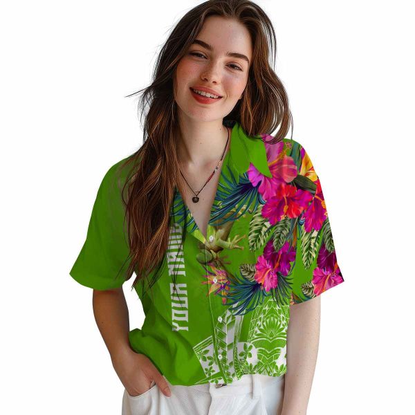 Frog Floral Polynesian Hawaiian Shirt Trendy