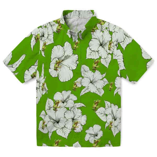 Frog Hibiscus Blooms Hawaiian Shirt Best selling