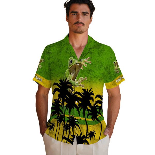 Frog Sunset Pattern Hawaiian Shirt High quality