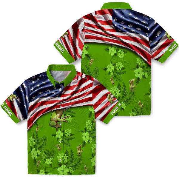 Frog US Flag Hibiscus Hawaiian Shirt Latest Model