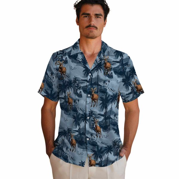 Goat Coastal Palms Hawaiian Shirt High quality