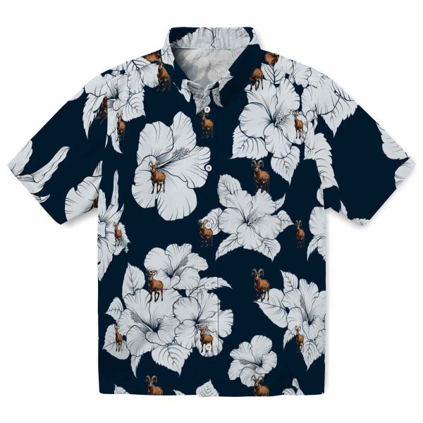 Goat Hibiscus Blooms Hawaiian Shirt Best selling