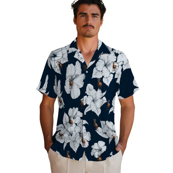 Goat Hibiscus Blooms Hawaiian Shirt High quality