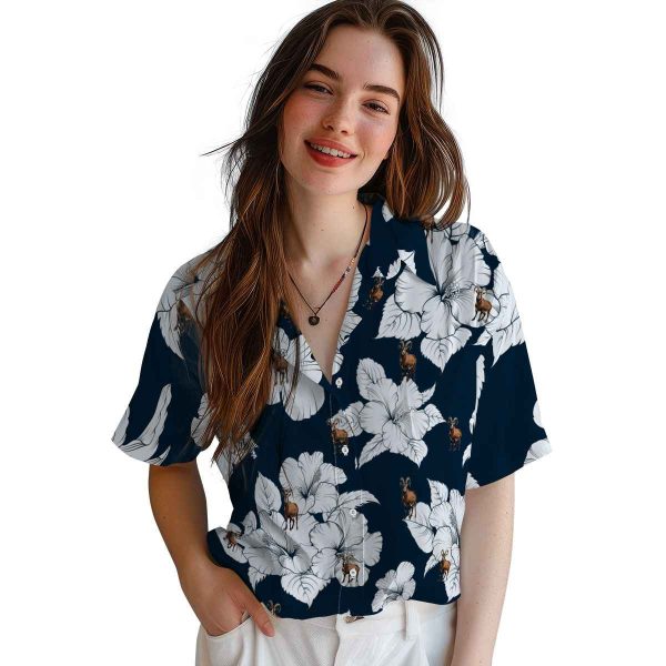 Goat Hibiscus Blooms Hawaiian Shirt Trendy