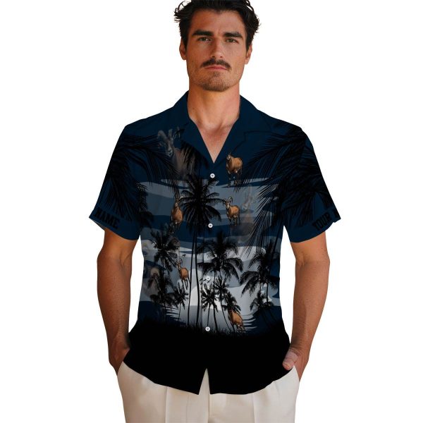 Goat Sunset Scene Hawaiian Shirt High quality