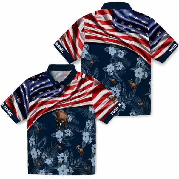 Goat US Flag Hibiscus Hawaiian Shirt Latest Model