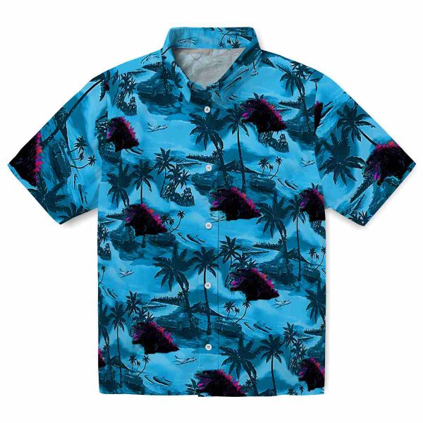 Godzilla Coastal Palms Hawaiian Shirt Best selling