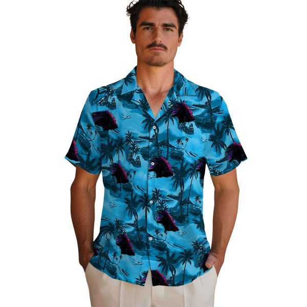 Godzilla Coastal Palms Hawaiian Shirt High quality