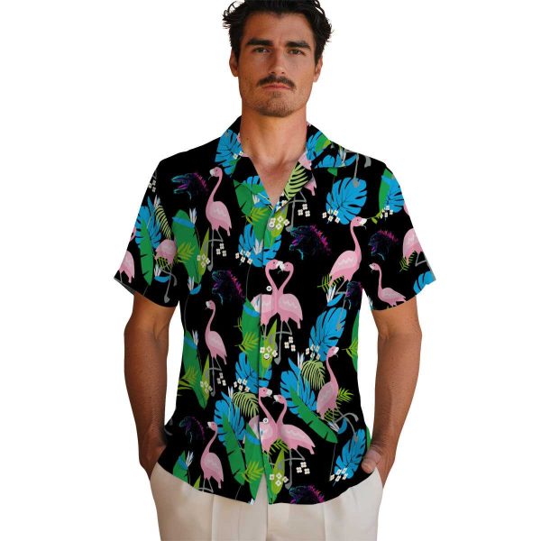 Godzilla Flamingo Foliage Hawaiian Shirt High quality