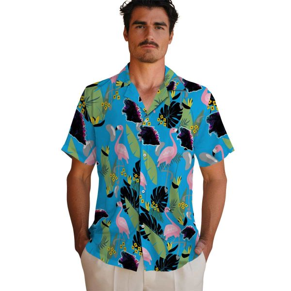 Godzilla Flamingo Leaves Hawaiian Shirt High quality