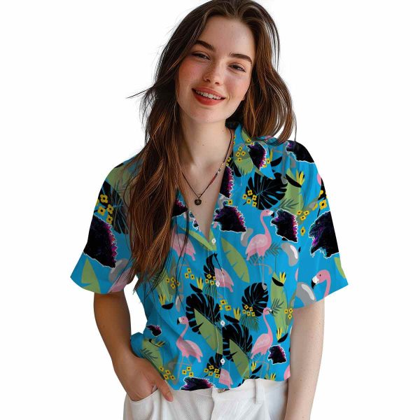 Godzilla Flamingo Leaves Hawaiian Shirt Trendy