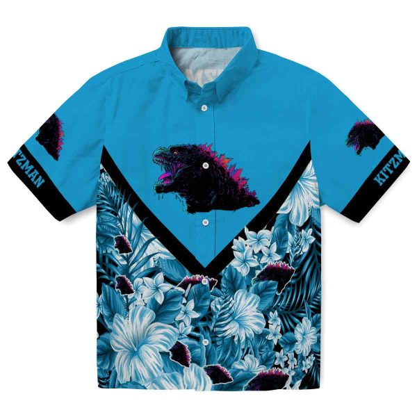 Godzilla Floral Chevron Hawaiian Shirt Best selling