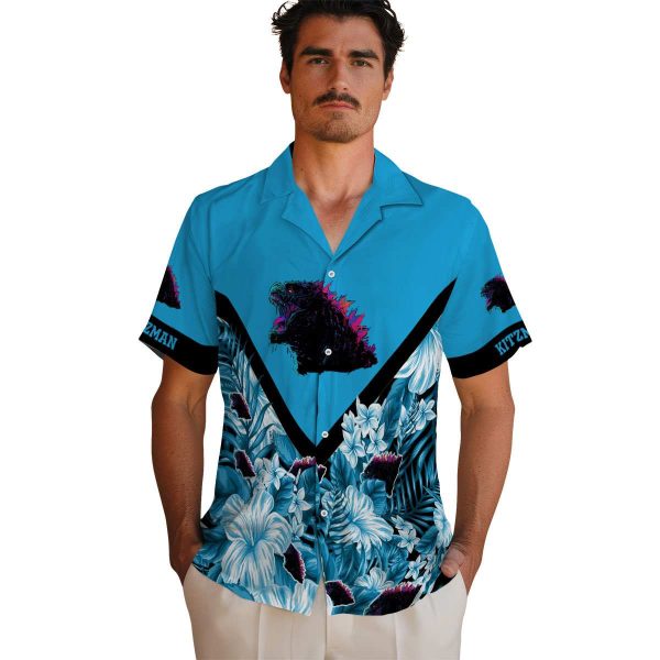 Godzilla Floral Chevron Hawaiian Shirt High quality