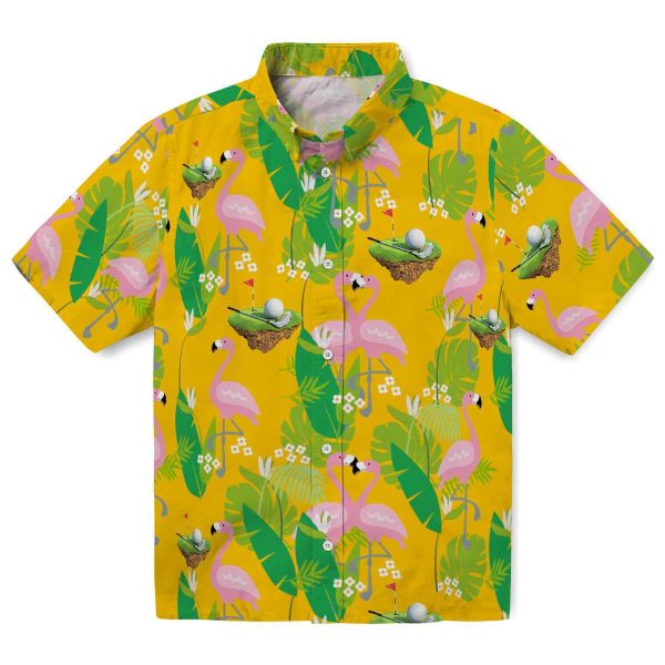 Golf Flamingo Foliage Hawaiian Shirt Best selling