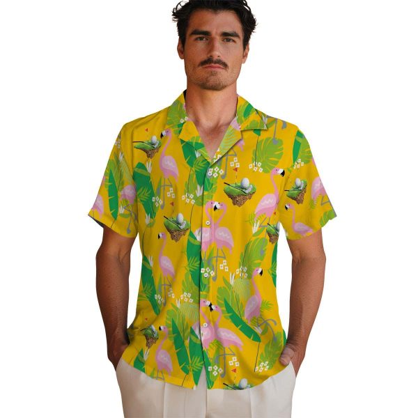 Golf Flamingo Foliage Hawaiian Shirt High quality