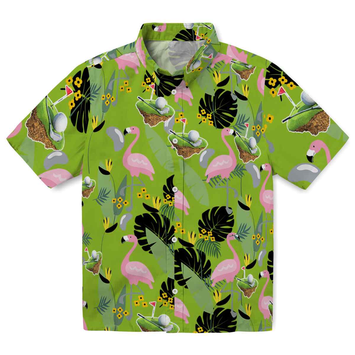 Golf Flamingo Leaves Hawaiian Shirt Best selling