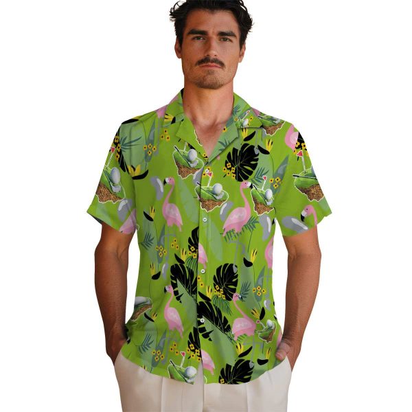 Golf Flamingo Leaves Hawaiian Shirt High quality