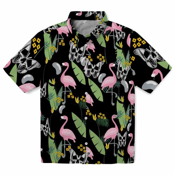 Goth Flamingo Leaves Hawaiian Shirt Best selling