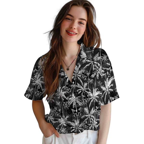 Goth Palm Pattern Hawaiian Shirt Trendy