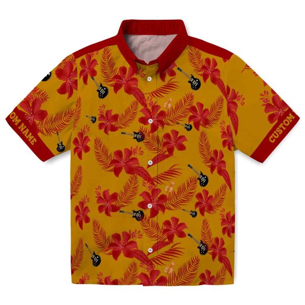 Guitar Botanical Print Hawaiian Shirt Best selling