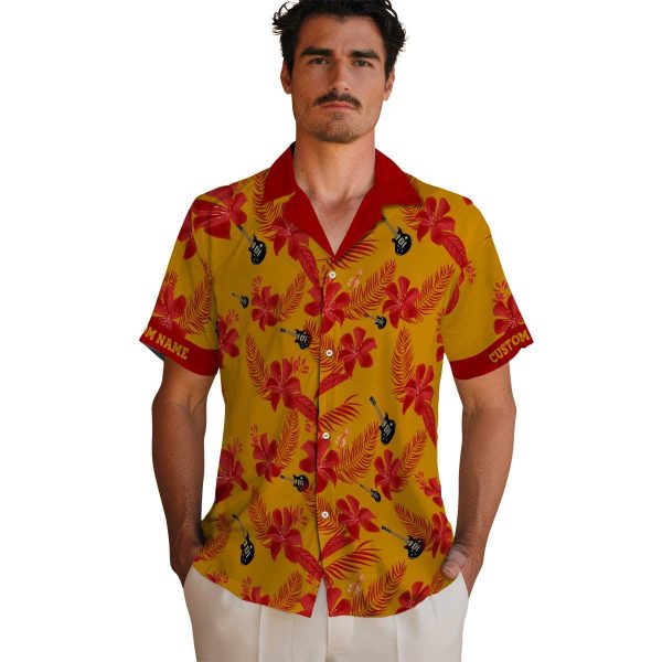 Guitar Botanical Print Hawaiian Shirt High quality