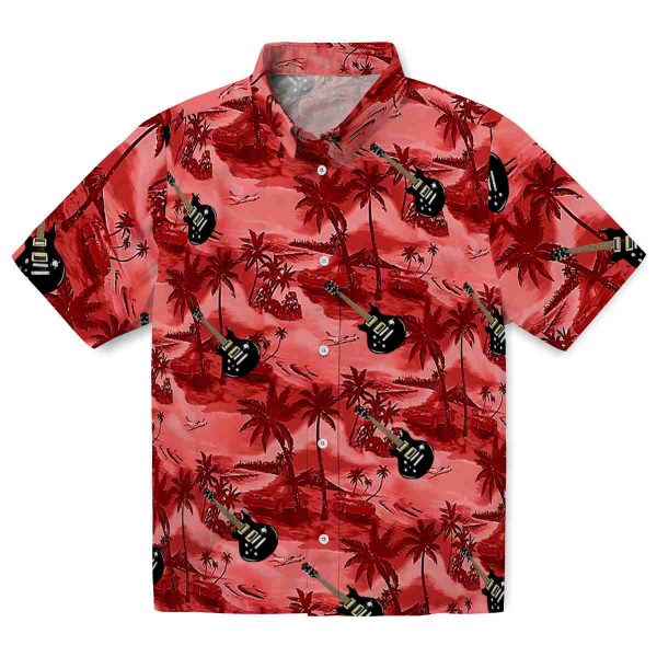 Guitar Coastal Palms Hawaiian Shirt Best selling