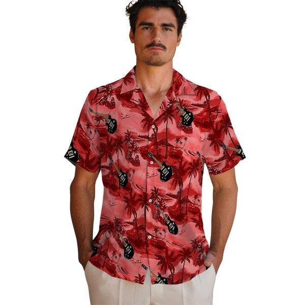 Guitar Coastal Palms Hawaiian Shirt High quality