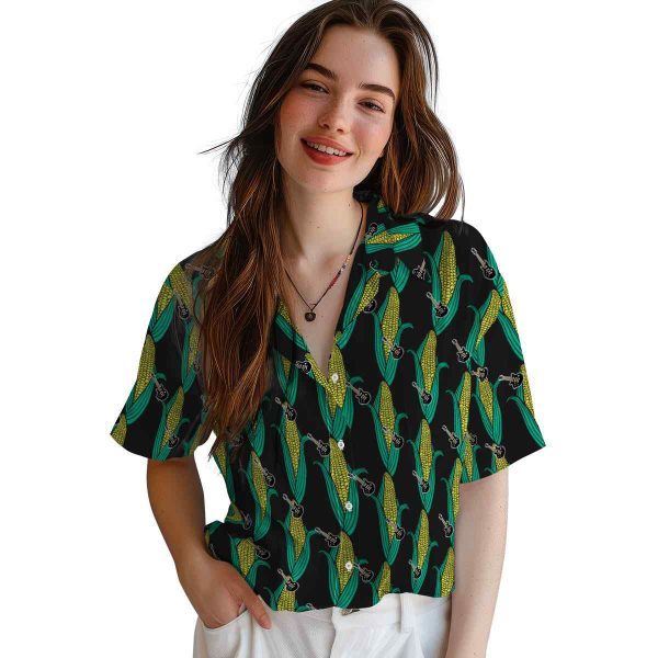 Guitar Corn Motifs Hawaiian Shirt Trendy