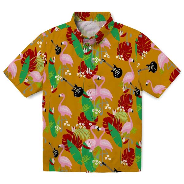 Guitar Flamingo Foliage Hawaiian Shirt Best selling