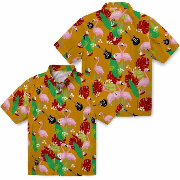 Guitar Flamingo Foliage Hawaiian Shirt Latest Model