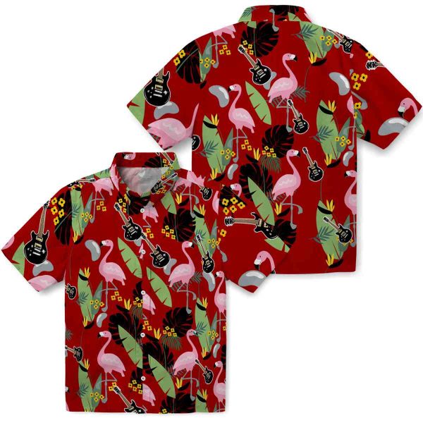 Guitar Flamingo Leaves Hawaiian Shirt Latest Model