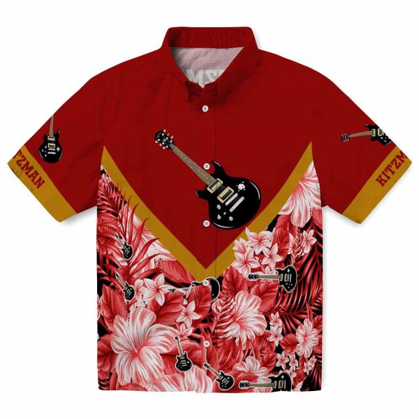 Guitar Floral Chevron Hawaiian Shirt Best selling