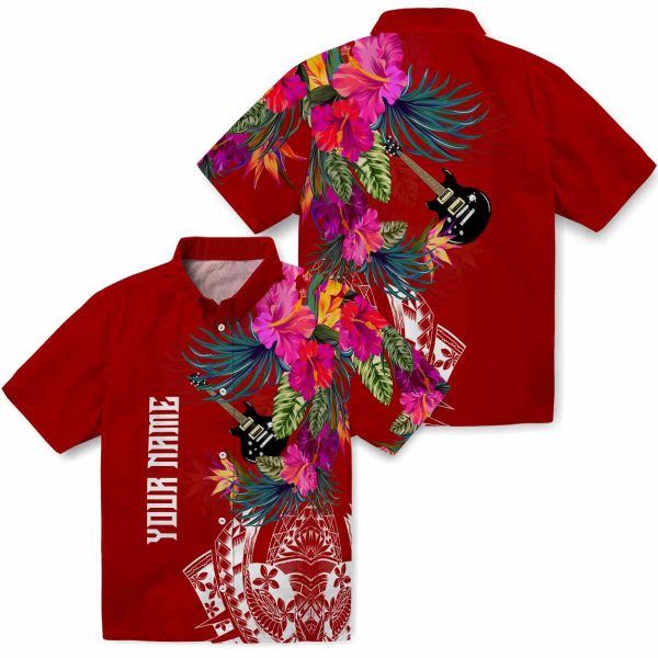 Guitar Floral Polynesian Hawaiian Shirt Latest Model