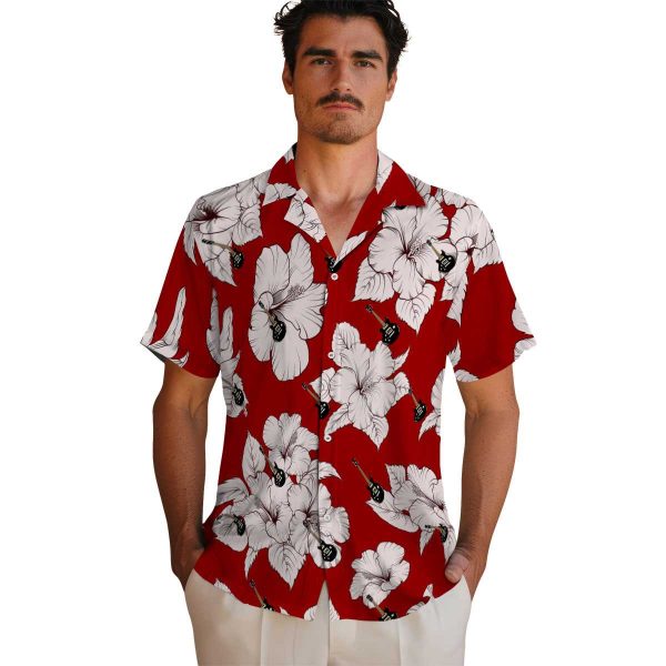 Guitar Hibiscus Blooms Hawaiian Shirt High quality